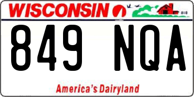 WI license plate 849NQA