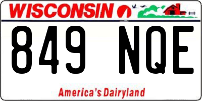 WI license plate 849NQE