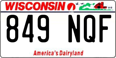 WI license plate 849NQF