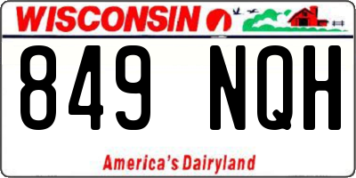 WI license plate 849NQH