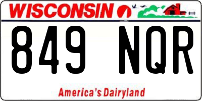 WI license plate 849NQR