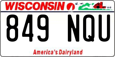 WI license plate 849NQU