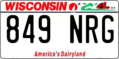 WI license plate 849NRG