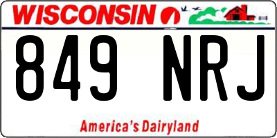 WI license plate 849NRJ
