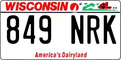 WI license plate 849NRK