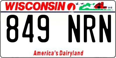WI license plate 849NRN
