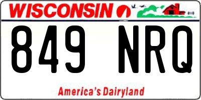 WI license plate 849NRQ