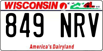 WI license plate 849NRV