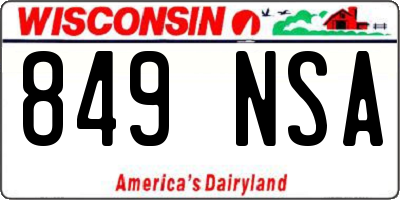 WI license plate 849NSA