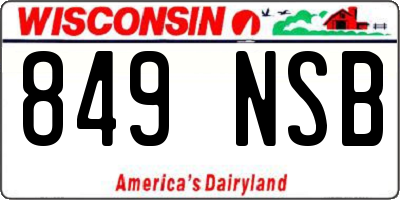 WI license plate 849NSB