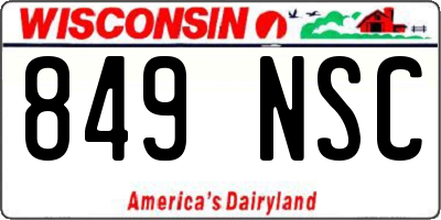 WI license plate 849NSC