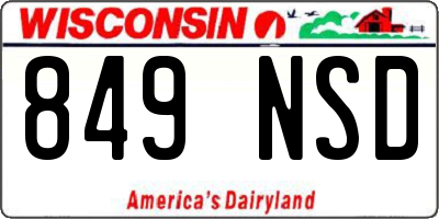 WI license plate 849NSD