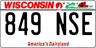 WI license plate 849NSE