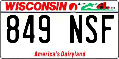 WI license plate 849NSF