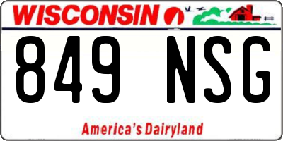 WI license plate 849NSG