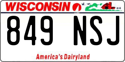 WI license plate 849NSJ
