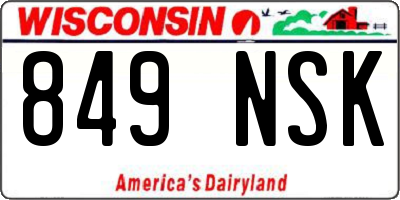 WI license plate 849NSK