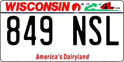 WI license plate 849NSL