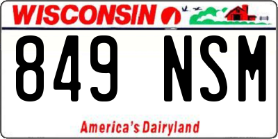 WI license plate 849NSM