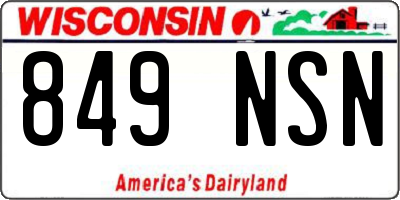 WI license plate 849NSN