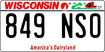 WI license plate 849NSO