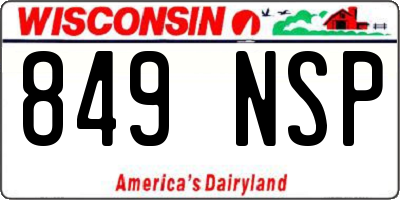 WI license plate 849NSP