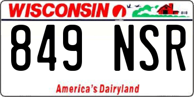 WI license plate 849NSR