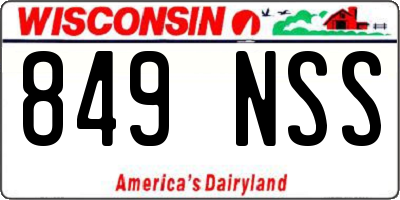 WI license plate 849NSS