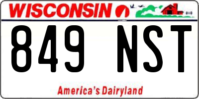 WI license plate 849NST
