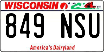 WI license plate 849NSU