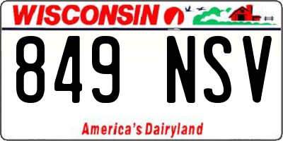 WI license plate 849NSV
