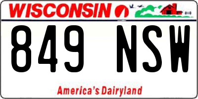 WI license plate 849NSW