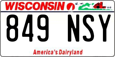 WI license plate 849NSY
