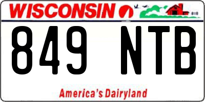 WI license plate 849NTB