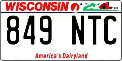 WI license plate 849NTC