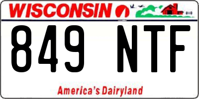 WI license plate 849NTF
