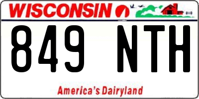 WI license plate 849NTH