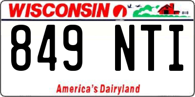 WI license plate 849NTI