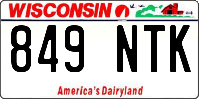 WI license plate 849NTK