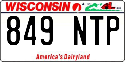 WI license plate 849NTP