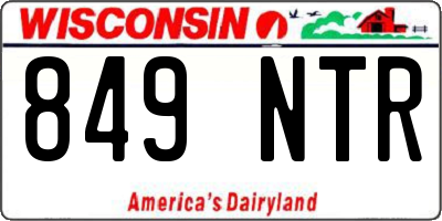 WI license plate 849NTR
