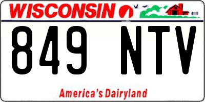 WI license plate 849NTV