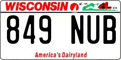 WI license plate 849NUB