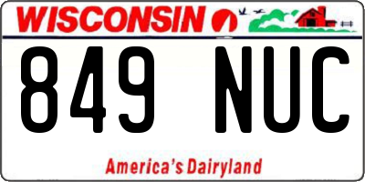 WI license plate 849NUC