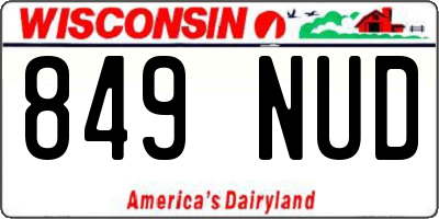 WI license plate 849NUD