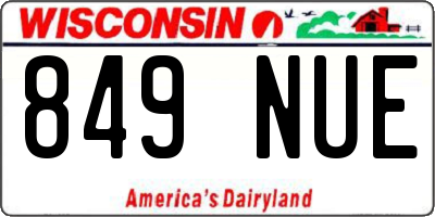 WI license plate 849NUE