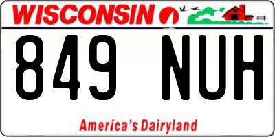 WI license plate 849NUH