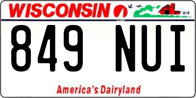 WI license plate 849NUI