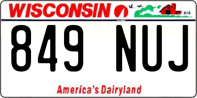 WI license plate 849NUJ