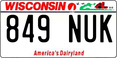 WI license plate 849NUK